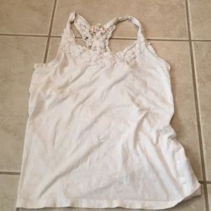 White lace top tank